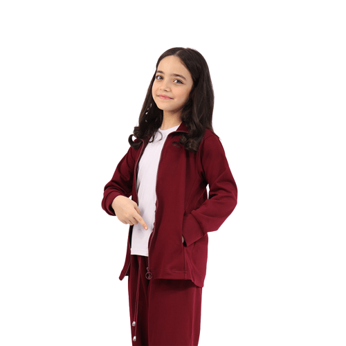 الزي الرياضي للمتوسط عنابي (ثلاث قطع)