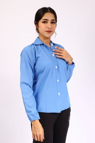 بلوزه كحلي سادة لجميع المراحل