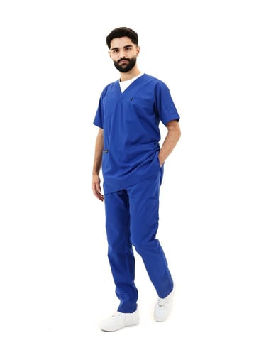 سكراب رجالي ازرق ملكي بأكمام قصيرة