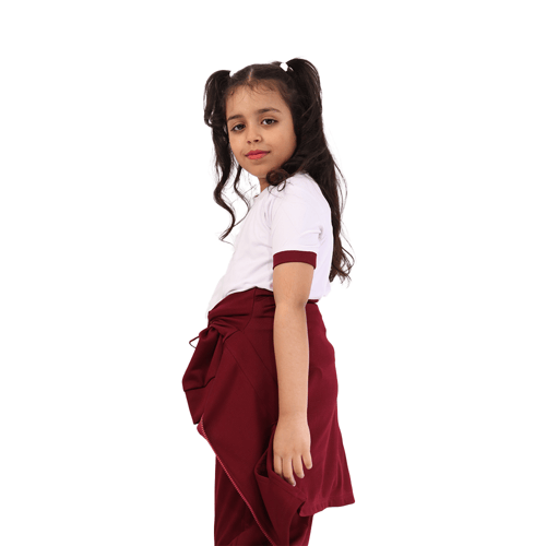 الزي الرياضي للمتوسط عنابي (ثلاث قطع)