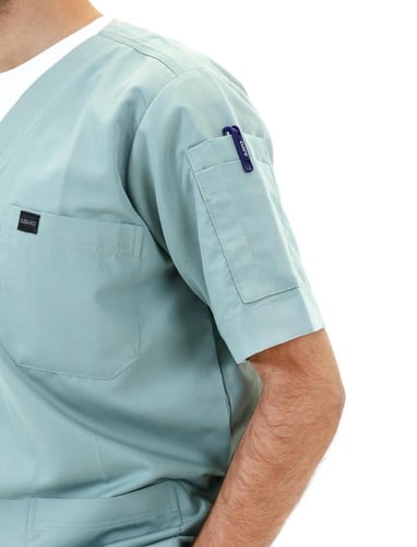 سكراب طبي رجالي أخضر جراحي كلاسيك - بدلة طبية عملي...