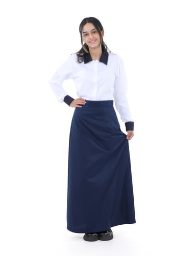 تنورة مرحلة ثانوي كحلي سادة