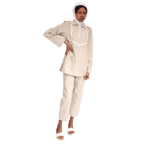 زي عاملات منزليات قطعتين كويتي تطريز دانتيل