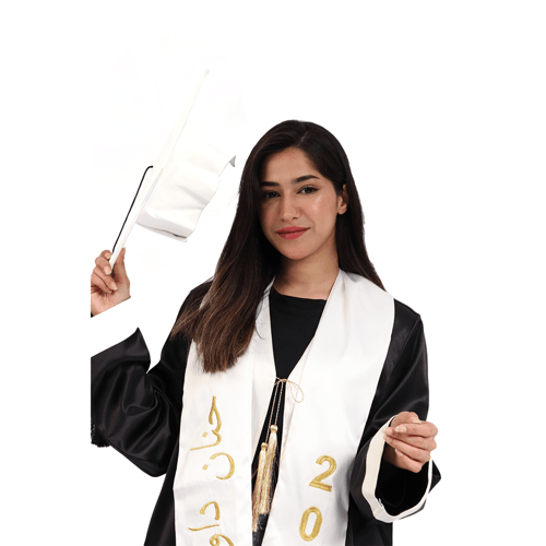 قبعة تخرج للكبار لون ابيض