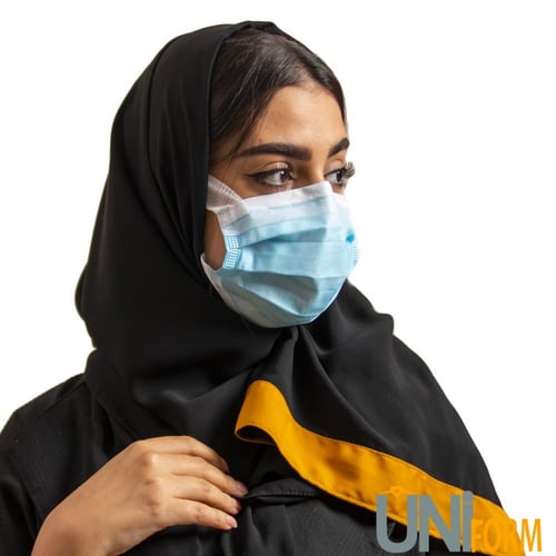 الكمامة المريحة مطاط ذكي 3 طبقات لون ازرق