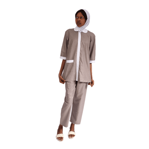 زي عاملات المنزل موديل سادة مع حركات كلاسيك