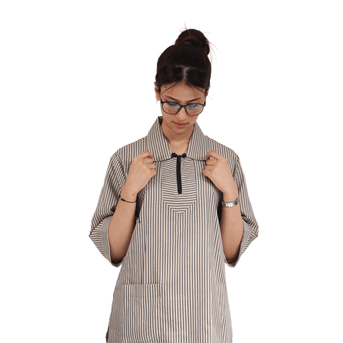 زي عاملات منزلية كويتي لون سادة مع تعطي ابيض