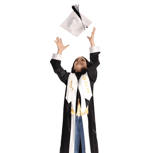 قبعة تخرج للاطفال لون ابيض