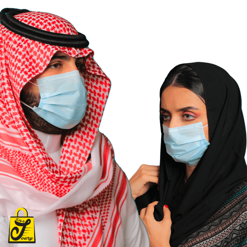 كمامات يوني فورم لون أزرق ثلاث طبقات ( 50 كمامة )