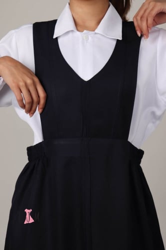 مريول كحلي شيال حزام مطاط من الجانبين