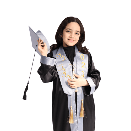 قبعة تخرج للصغار لون فضي