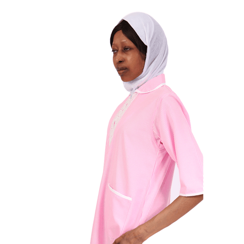 زي عاملات منزلية قطعة وحدة قماش مقلم