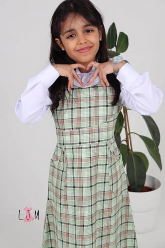 مريول شيال ورضه مقلم مربعات موديل عصري 0107 بدون ا...