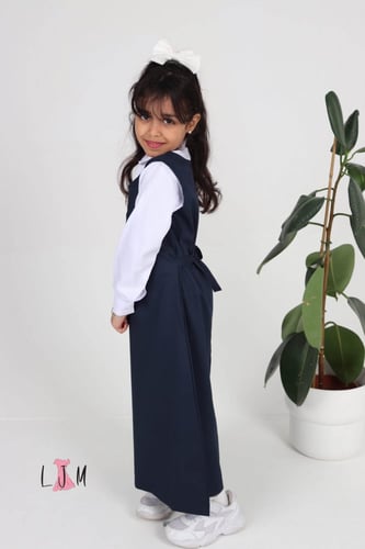 مريول روضة كحلي مع ازرار امامي 1037