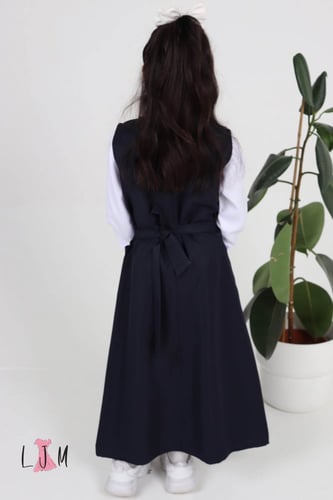 مريول روضه مع ببيونه كحلي 1108