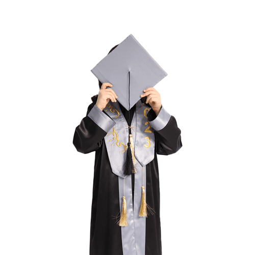 قبعة تخرج للصغار لون فضي