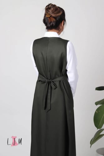 مريول متوسط زيتي شيال ببيونة ساده