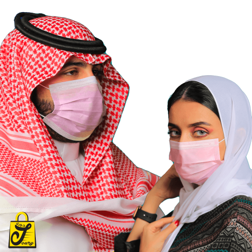 كمامات يوني فورم لون وردي ثلاث طبقات ( 50 كمامة )