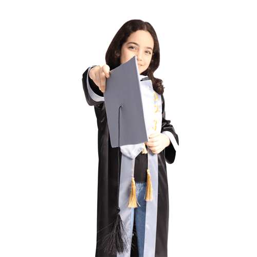 قبعة تخرج للصغار لون فضي