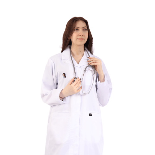 لاب كوت ابيض طويل نسائي