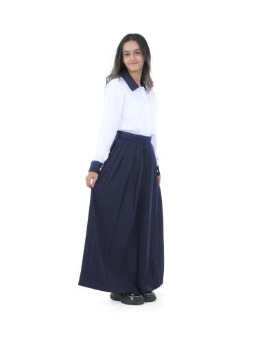 تنورة مرحلة ثانوي كحلي كسرات