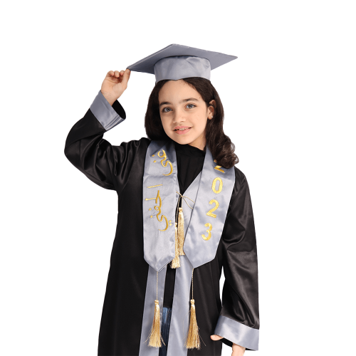 قبعة تخرج للصغار لون فضي