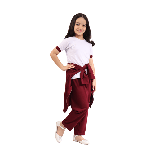 الزي الرياضي للمتوسط عنابي (ثلاث قطع)