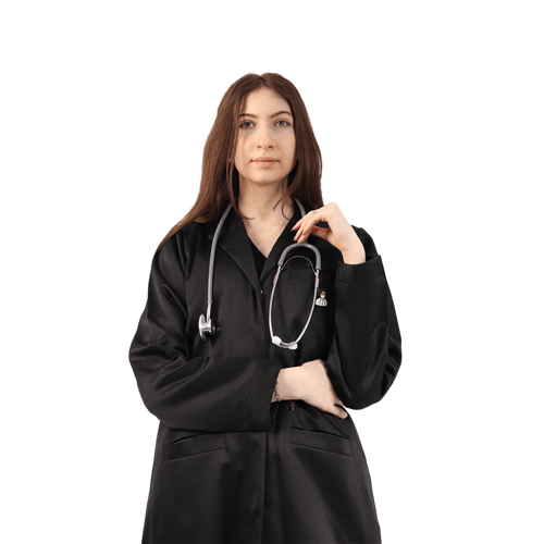 لاب كوت اسود طويل - نسائي