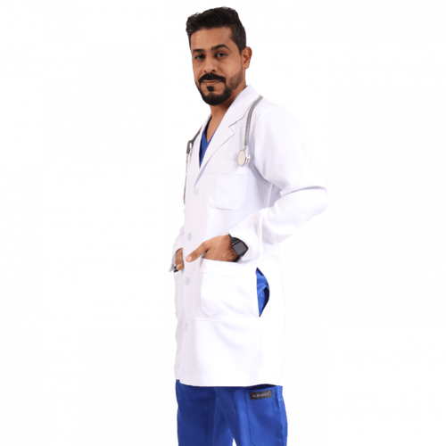 لاب كوت قصير ابيض - رجالي