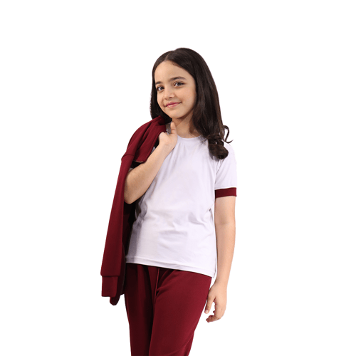 الزي الرياضي للمتوسط عنابي (ثلاث قطع)