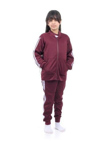 الزي الرياضي للمتوسط عنابي أبطال الغد (ثلاث قطع)