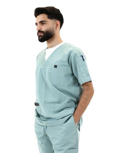 سكراب طبي رجالي أخضر جراحي كلاسيك - بدلة طبية عملي...
