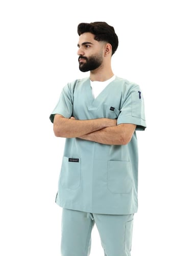سكراب طبي رجالي أخضر جراحي كلاسيك - بدلة طبية عملي...