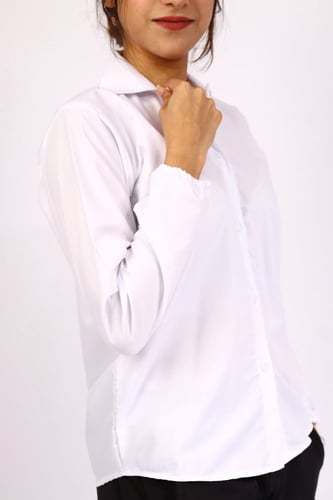 بلوزه ابيض سادة لجميع المراحل قطن مخلوط