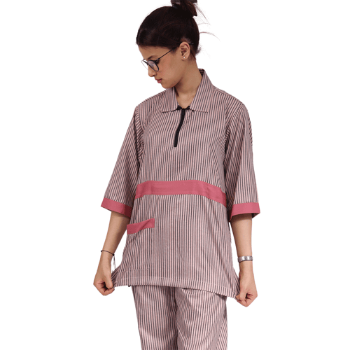 زي عاملات منزلية كويتي سادة مع تطعيم ابيض