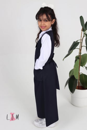 مريول روضه مع ببيونه كحلي 1108