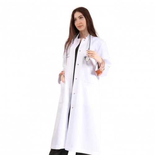 لاب كوت طويل ابيض نسائي