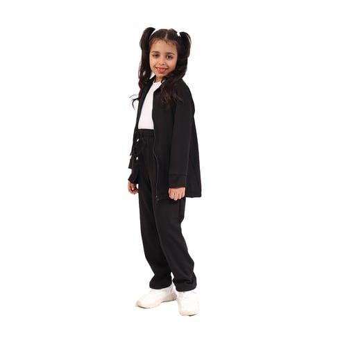 الزي الرياضي المدرسي اسود (ثلاث قطع)