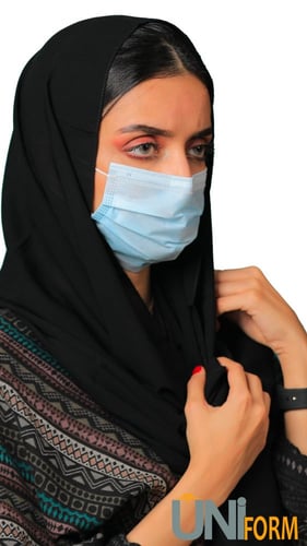 كمامات يوني فورم لون أزرق ثلاث طبقات ( 40 علبة )