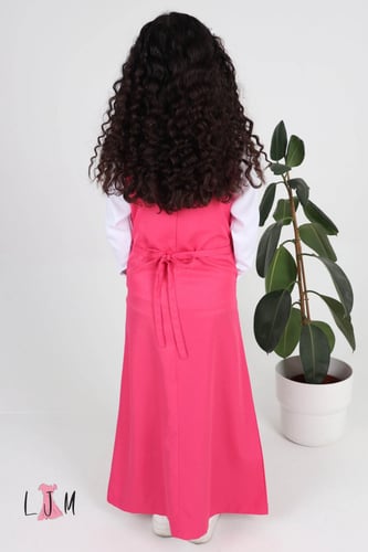 مريول ابتدائي وردي موديل مميز مع كسرات 1002