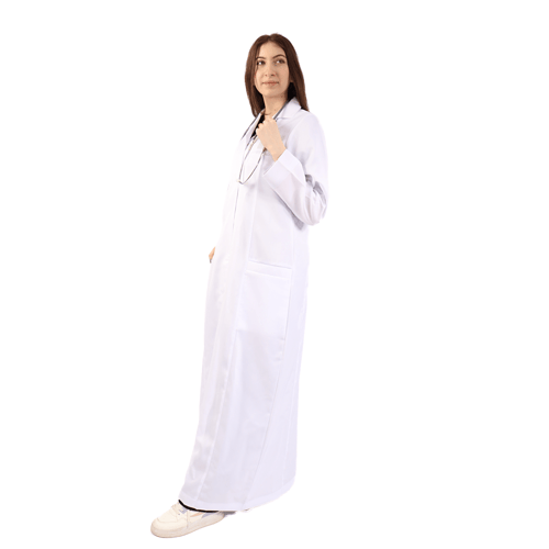 لاب كوت ابيض طويل نسائي