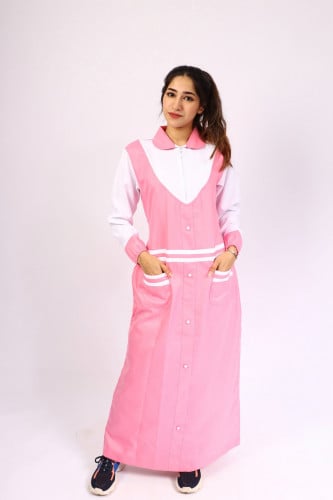 مريول شيال ابتدائي كويتي مع حركات وجيبين قماش شتوي