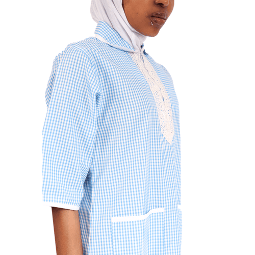 زي عاملات منزلية قطعة وحدة مقلم مع تطريز دانتيل