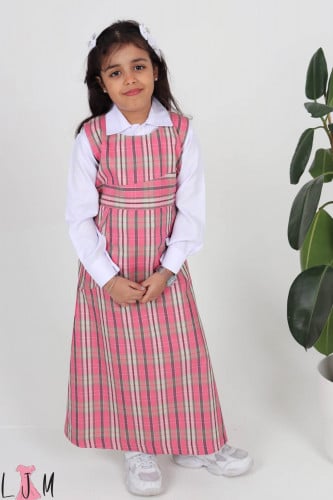 مريول روضه مع كسرات امامي مقلم مربعات 0100