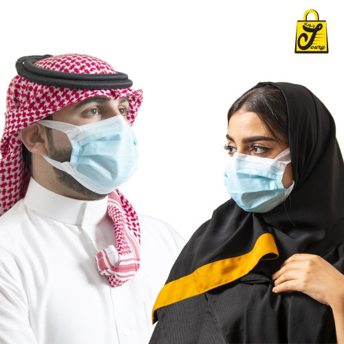 الكمامة المريحة مطاط ذكي 3 طبقات لون ازرق