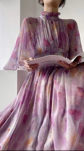 فستان شيفون مورد