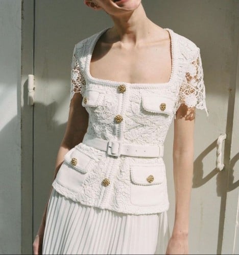 فستان صفا سرور بلون أبيض