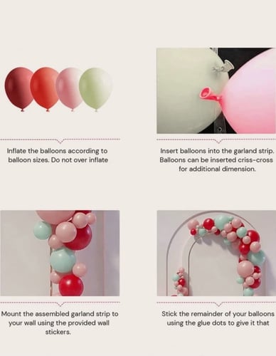 مجموعه قوس بالون باللون التيفاني و الاحمر