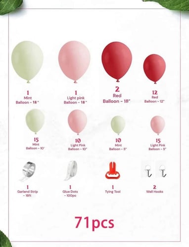 مجموعه قوس بالون باللون التيفاني و الاحمر