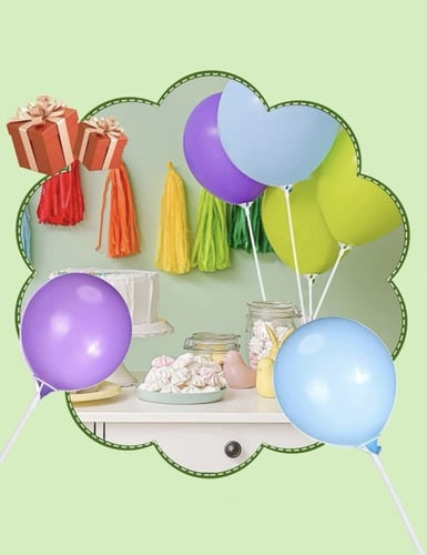 50 قطعة من حامل البالونات الأبيض البسيط القابل لإع...